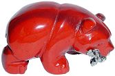 Red Jasper Bear Carving