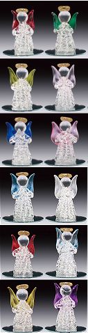 Birthstone Glass Angel Set