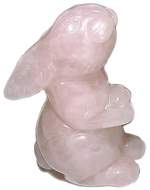 Rose Quartz Rabbit Carving