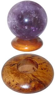 Large Burl Wood Stand for Crystal Ball