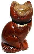 Red Jasper Cat Carving