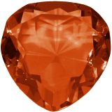 Heart Paperweight - Amber