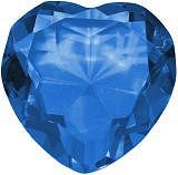 Crystal Heart Paperweight - Blue