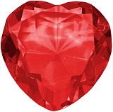 Crystal Heart Paperweight - Red