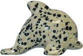 Dalmatian Jasper Dolphin Carving