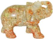 Autumn Jasper Carved Elephant