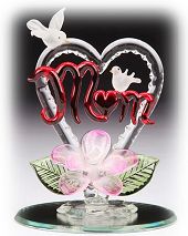 Glass Doves MOM Figurine