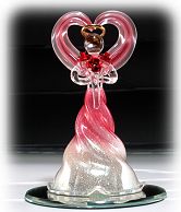 Glass Angel with Rose