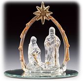 Holy Family Glass Figurine