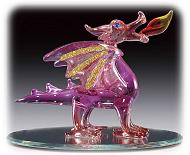 Glass Glitter Fire Dragon