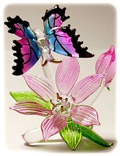 Glass Butterfly with Lily
