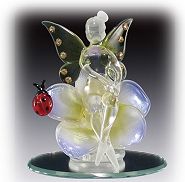 Glass Fairy & Lady Bug Figurine