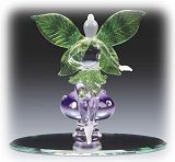Glass Fairy on Mushroom Figurine