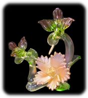 Glass Hummingbirds & Flower