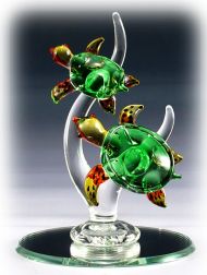 Sea Turtles Glass Figurine