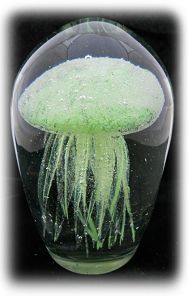 Lime Green Glass Jellyfish