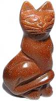Goldstone Cat Carving