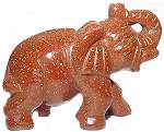 Red Goldstone Carved Elephant