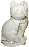 Howlite Cat Carving
