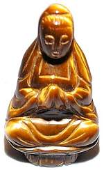 Tiger Eye Kwan Yin Carving