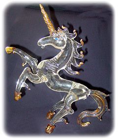Large Glass Unicorn Sculpture