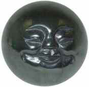 Carved Black Obsidian Moon Face