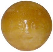Carved Orange Calcite Moon Face