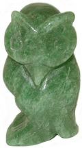 Green Quartz Owl Carving