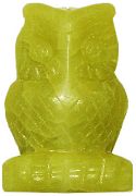 Olive Jade Owl Carving