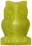 Olive Jade Owl Carving