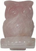 Rose Quartz Owl Carving