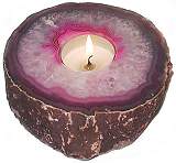 Pink Agate Candle Holder