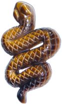 Tiger Eye Rattlesnake Carving