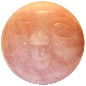 Carved Rose Quartz Moon Face
