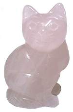 Rose Quartz Cat Carving