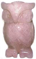 Rose Quartz Owl Carving