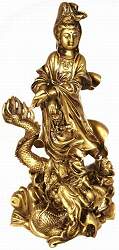 Kwan Yin & Dragon Statue