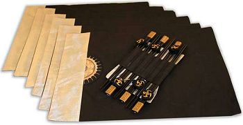 Black Sun Silk Placemat Set 