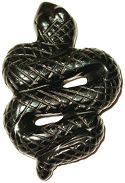 Obsidian Snake Carving