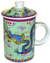 Dragon on  Green Tea Cup Lid & Strainer