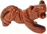 Red Goldstone Carved Tiger