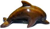 Tiger Eye Dolphin Carving