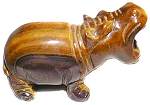 Tiger Eye Hippo Carving