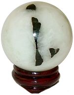 Black Tourmaline in Snow Quartz Sphere