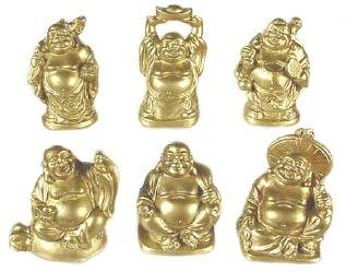 Set of 6 Happy Buddha Statues