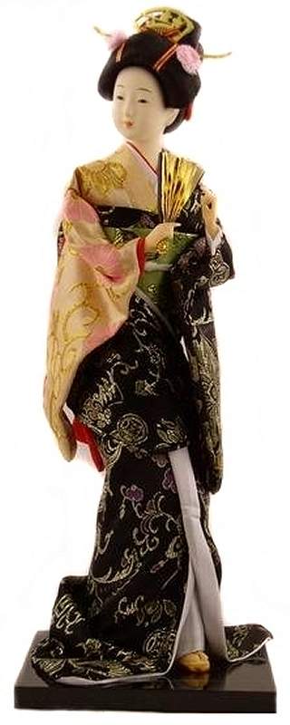 Geisha Doll in Yellow and Black