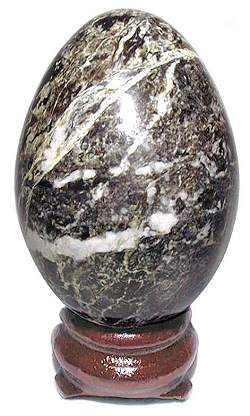 Black Zebra Agate Egg 