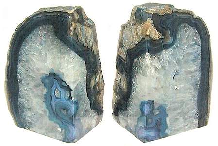 Blue Agate Bookends