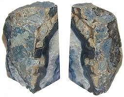 Blue Agate Bookends