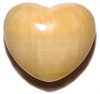 Yellow Calcite Heart